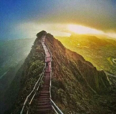 美国夏威夷瓦胡岛Haiku Stairs，通往天国的阶梯！ ​​​​