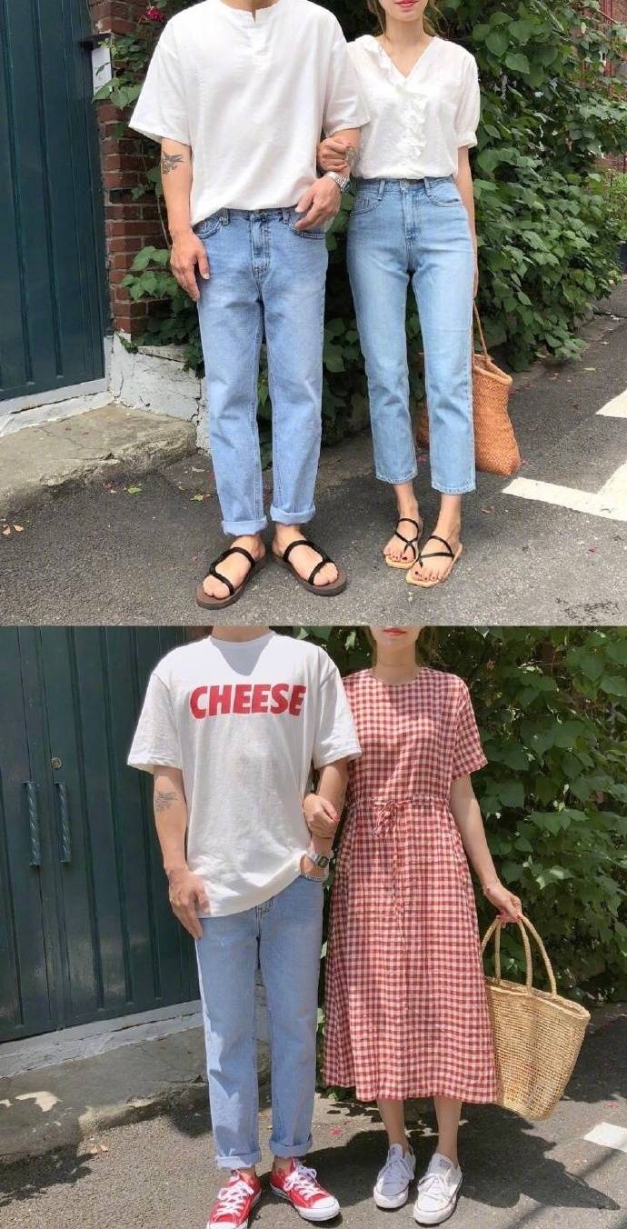 超舒服配色的夏日couplelook ​​​​。