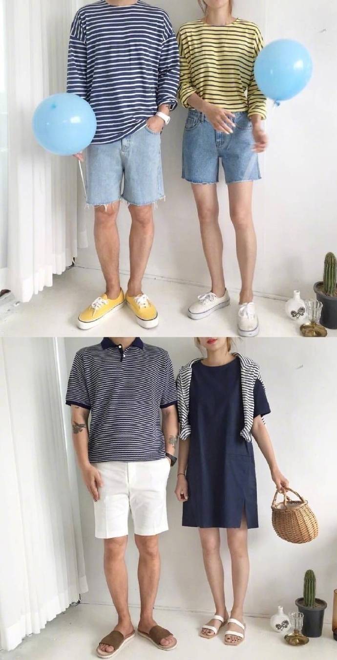 超舒服配色的夏日couplelook ​​​​。