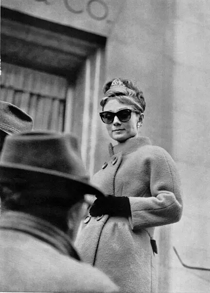 Audrey Hepburn on the set of Breakfast At Tiffany’s, 1961.