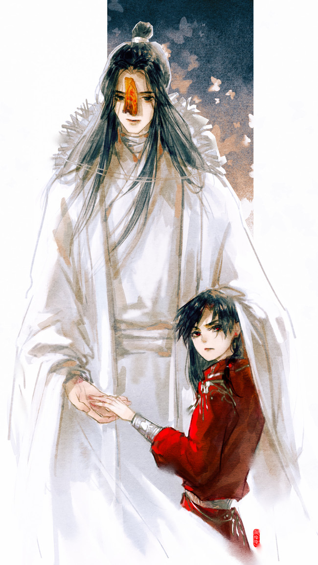 #天官赐福# 花城 谢怜 绘师：顾给给