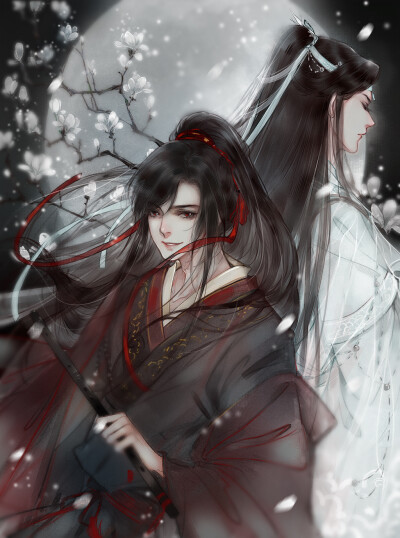 #蓝忘机#魏无羡# 绘师：念萦墨葵