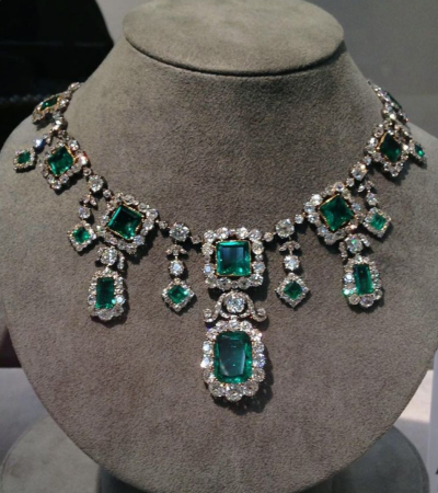 The Savoy-Aosta Emerald Necklace, a spectacular early 19th century emerald and diamond necklace that belonged to Princess Hélène d’Orléans 