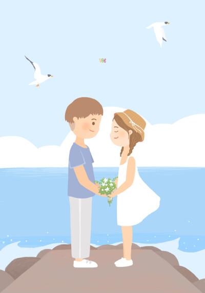 婚礼插画 卡通婚礼请柬 定制情侣头像 可爱插画