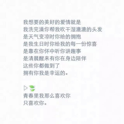 青春里我那么喜欢你。
只喜欢你。