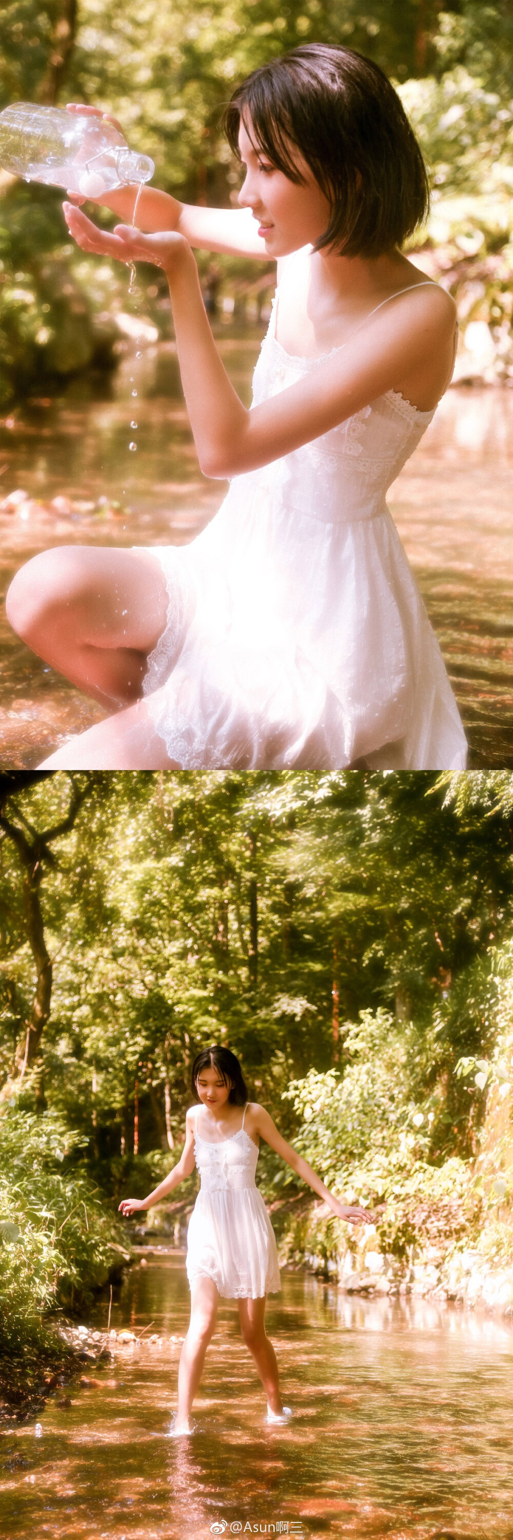 在
水 一 方
出镜：@瑞子Rize
摄影：@Asun啊三
#盛夏光影##镜头里的夏天# ​