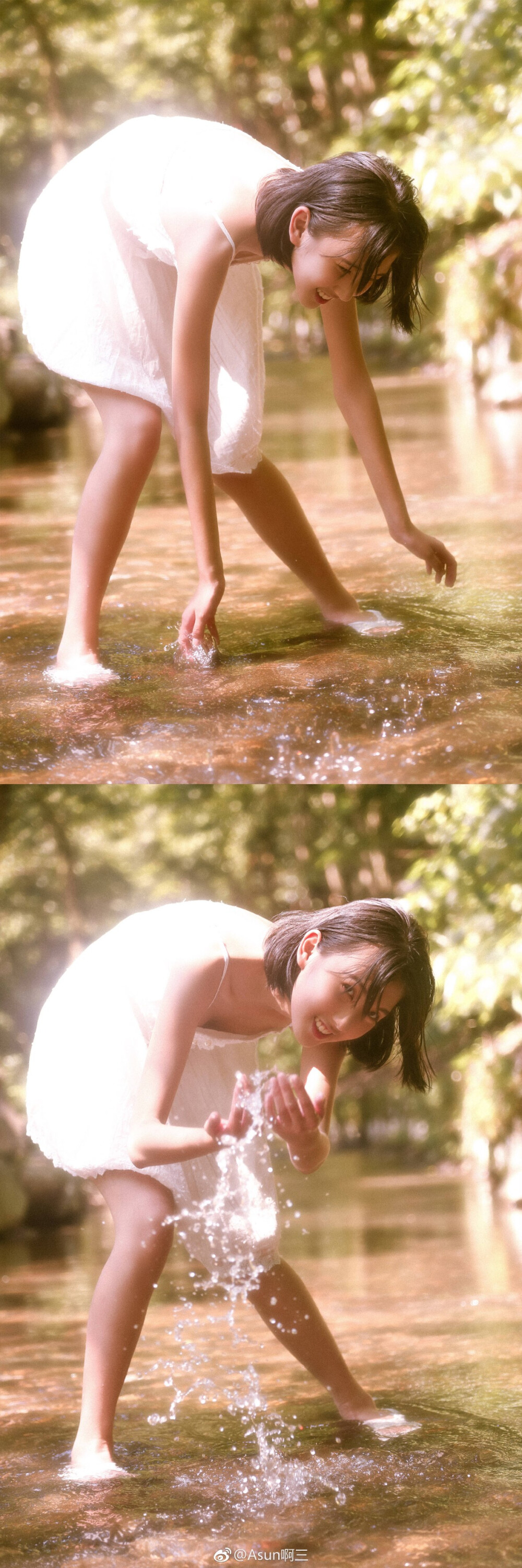 在
水 一 方
出镜：@瑞子Rize
摄影：@Asun啊三
#盛夏光影##镜头里的夏天# ​