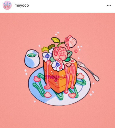 【一口吃了你( ´ ▽ ` )ﾉ】插畫 甜品 糖果 波子汽水 萌系 蛋糕 蛋餅 雪糕 水果糖 #轉發 #推特