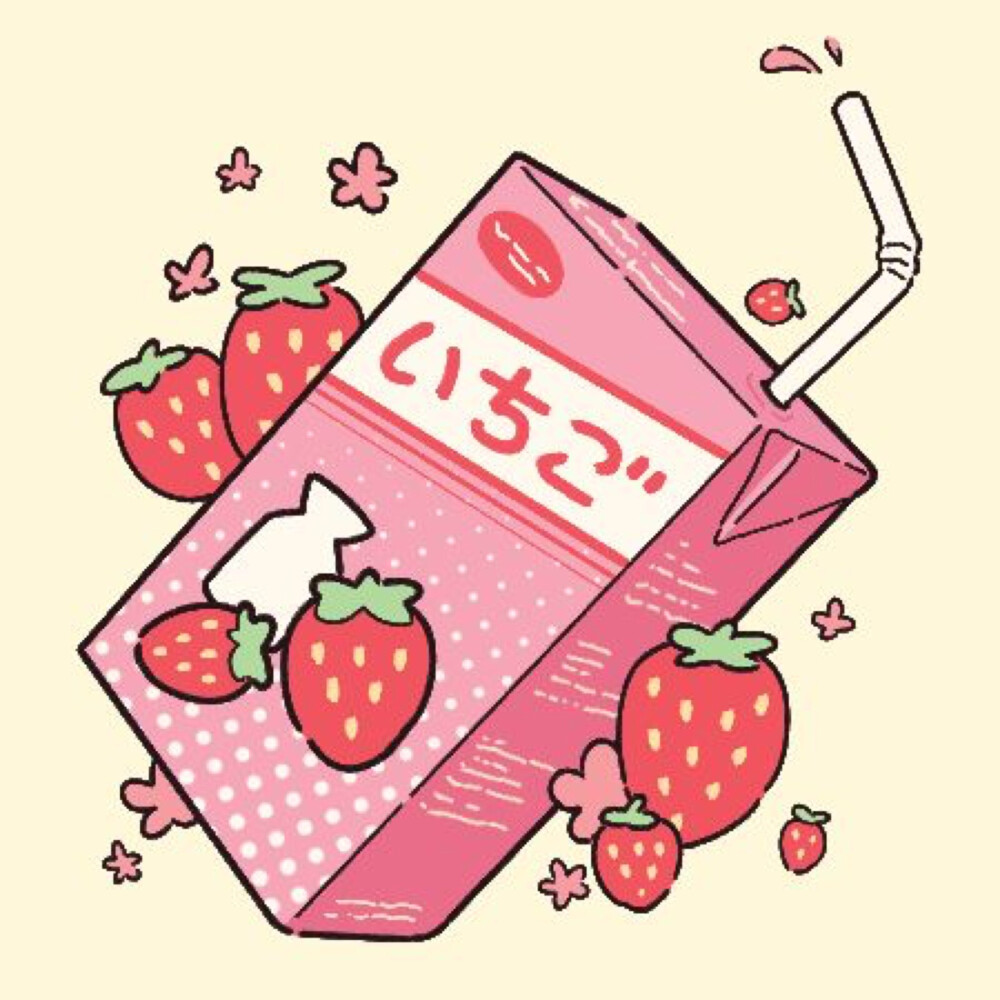 草莓汽水卡通头像图片