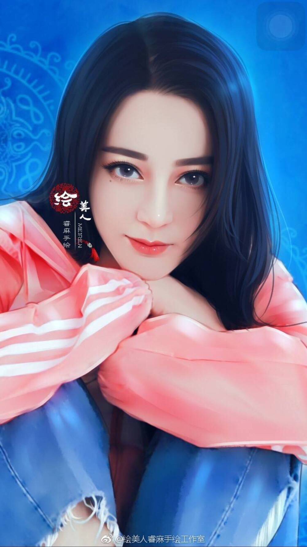 cr：绘美人睿麻手绘