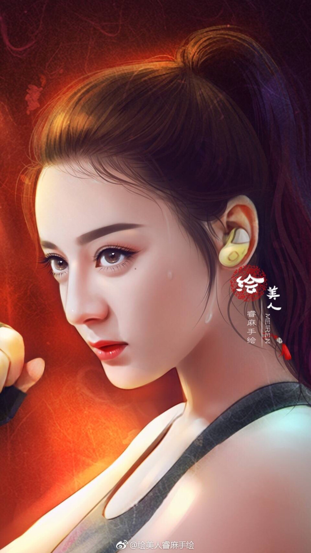 cr：绘美人睿麻手绘