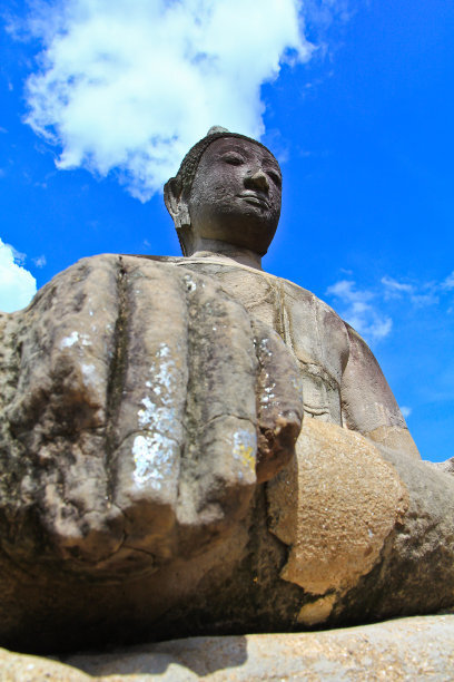 old Buddha wat phramahathat of Ayuthaya Province Thailand