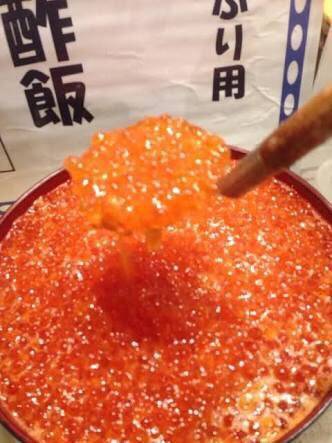 东京浅草站附近的“太鼓茶屋”，午餐时段1000日元（约合60人民币）即可无限量随意畅吃生鱼片，金枪鱼、三文鱼、青花鱼、裙边、帆立贝、小银鱼，还有随意捞起来盖饭的大颗三文鱼子...啥也不说了我要去让老板破产了 ​