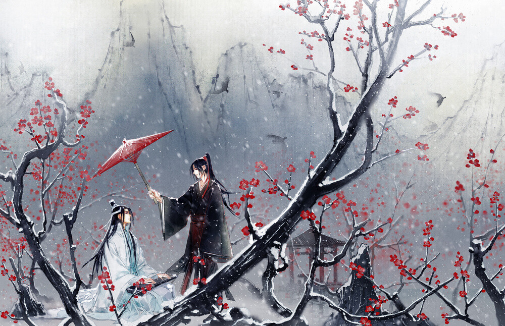 《魔道祖师》同人图，魏无羡（魏婴）♡蓝忘机（蓝湛）【涂鸦王国画师：酥元棠__】