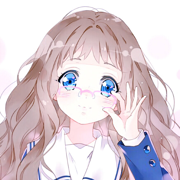 动漫女生头像眼镜可爱
