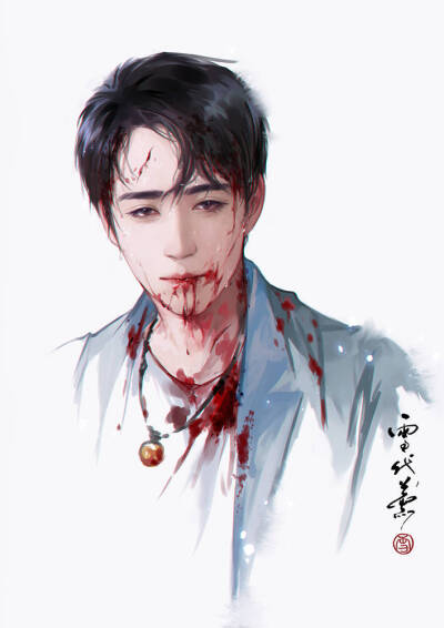 朱一龙 绘画插画 cr:雪代薰