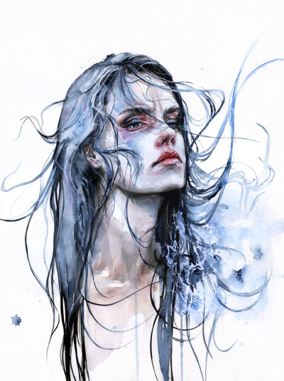 #手绘#水彩插画# 意大利女画家：agnes-cecile 