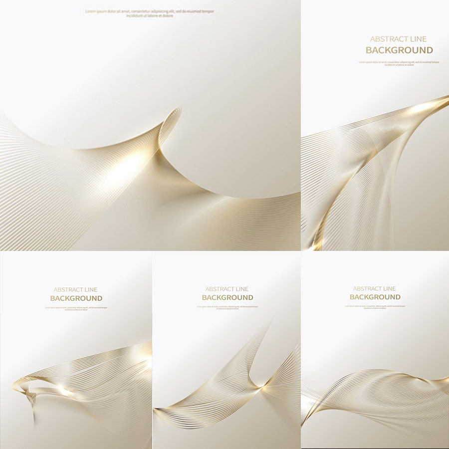 金色曲线背景底纹花纹线条线条海报广告EPS设计AI矢量素材