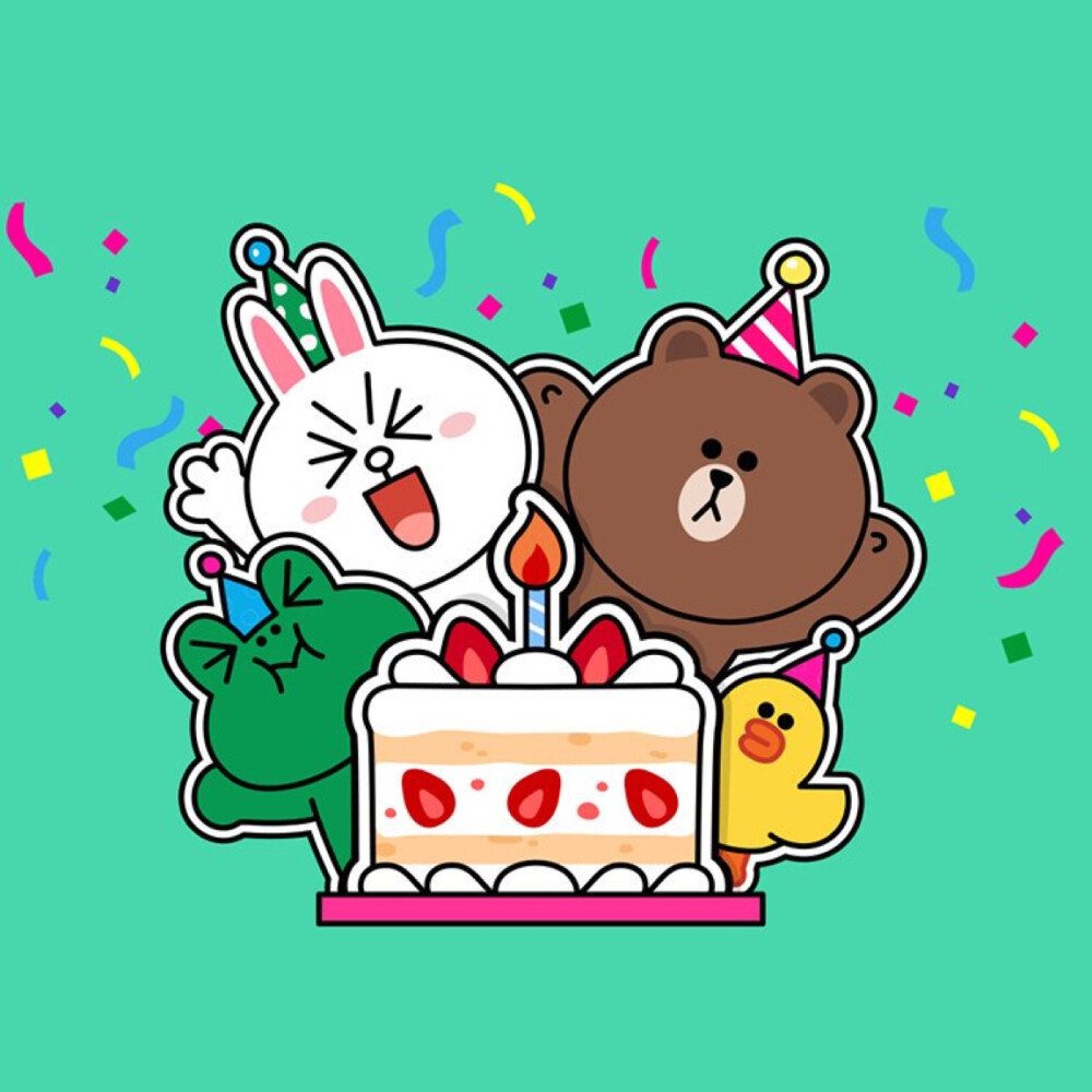 Line_happy birthday Brown