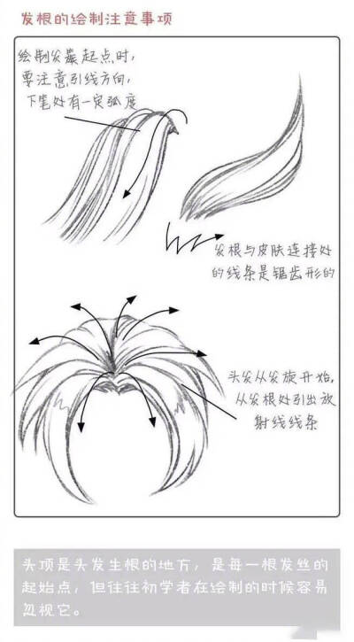  画人物时发梢与发根的处理技巧！喜欢可以参考，转需~ ​​​