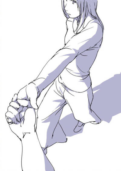绘师：toshi的绘画参考，和人牵手tokitoki的感觉！喜欢可以参考，转需～