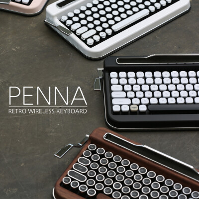 PENNA 复古风机械键盘机械键盘圆点复古无线蓝牙打字机