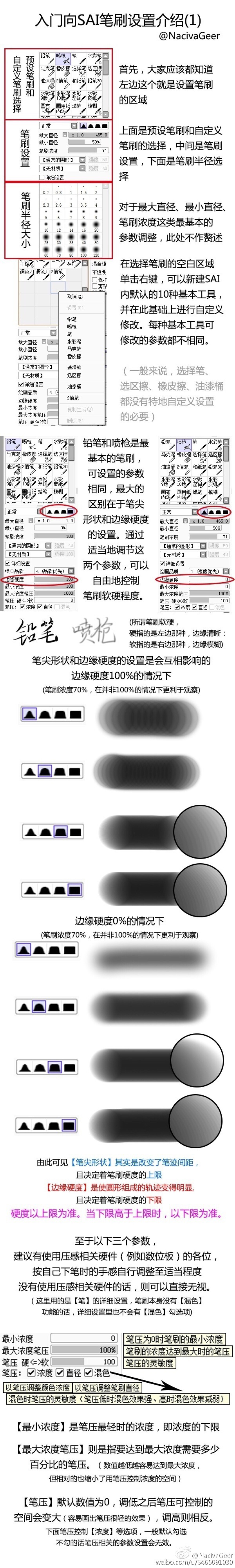 SAI笔刷设置