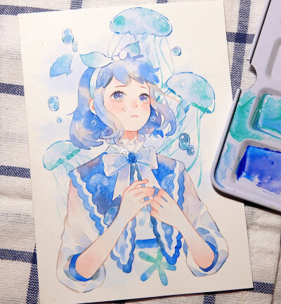 水彩画 啊鬼太太的