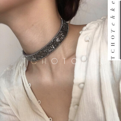 定制 Tchotchke 独家 秋冬款 碎屑 项圈 choker 原单 ins款 180804