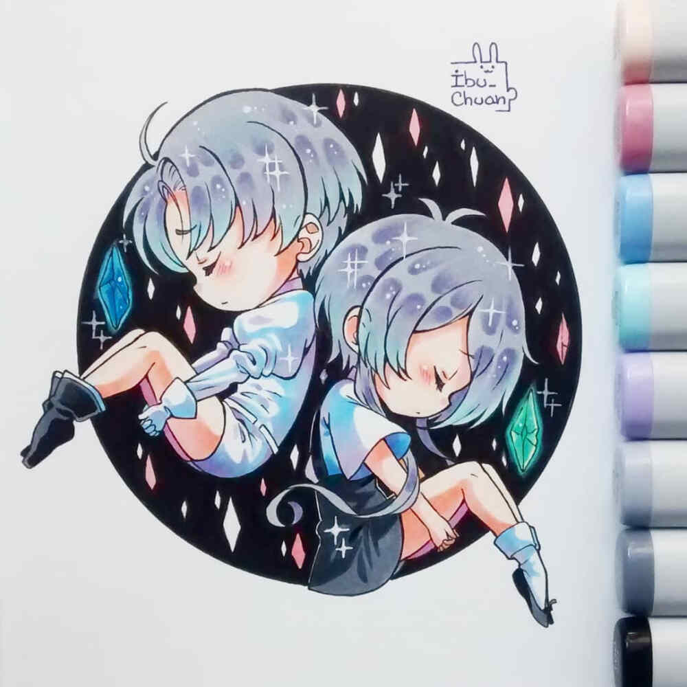 ibu_chuan大大 马克笔Q版 绘 超好看啊