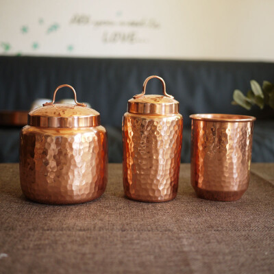 W1962印度进口北欧风格玫瑰金金属铜储物罐/阿拉丁罐子