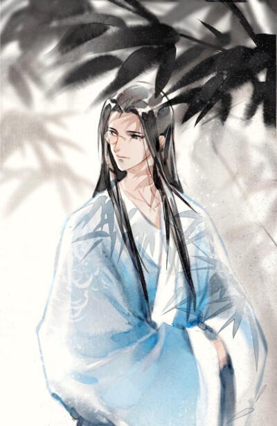 #古风#人物#男子#蓝衣#青衣#