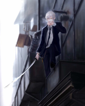 #刀剑乱舞# 现世paro的鹤球，我的天帅哭了！！！！【twi：doemukayo】