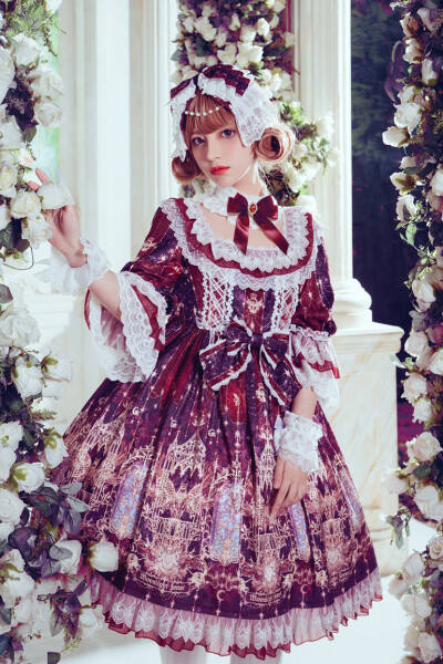 Lolita定制 月之森林物语 格里芬的低喃 二团 中袖OP连衣裙 现huo掉luo