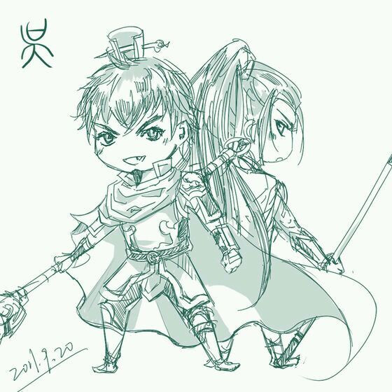 孙伯符＆周公瑾
#侵删致谢#图片来自于百度贴吧