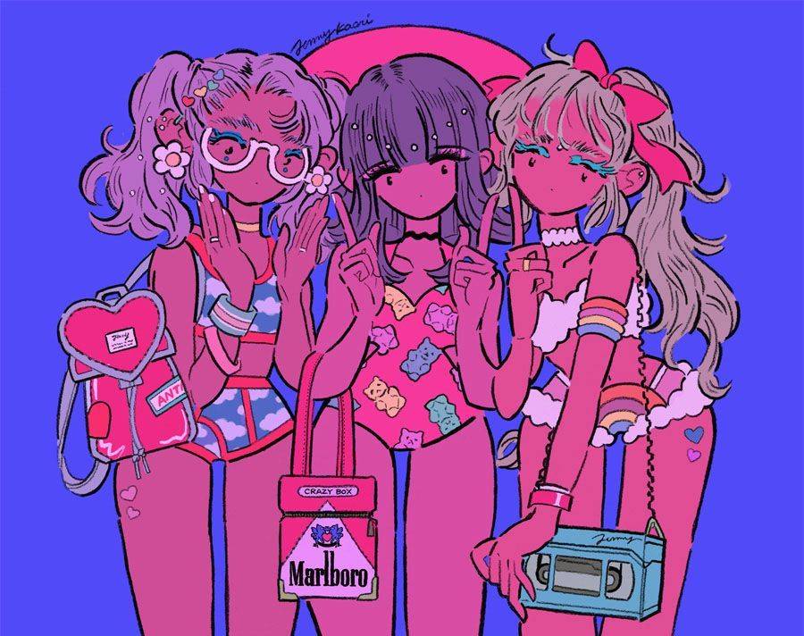 来自日本的插画师 @Jenny_kaori
刚发现这位太太是有微博的，太太说想要了解中国的时尚，大家可以多去和太太聊聊天哦