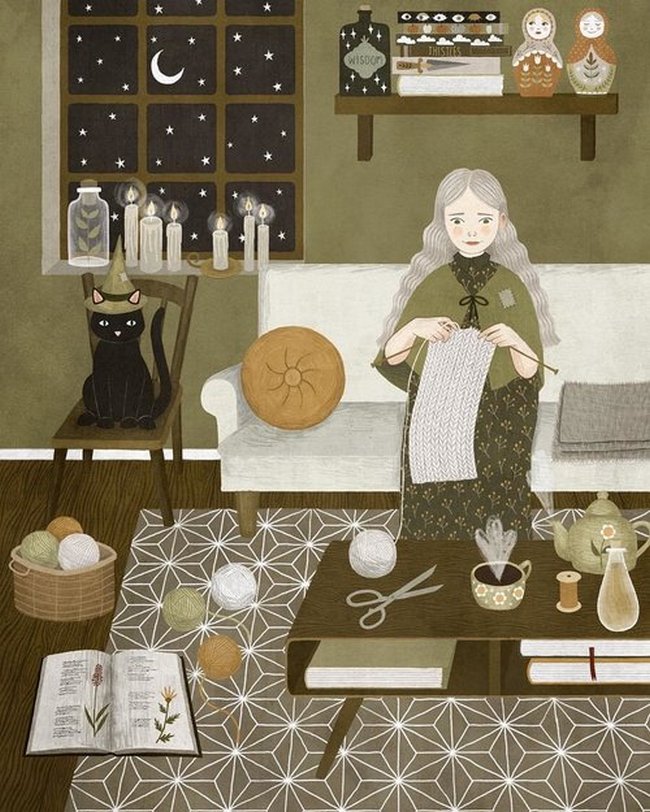 少女与猫咪 ~ 加拿大插画师annya karina marttinen作品