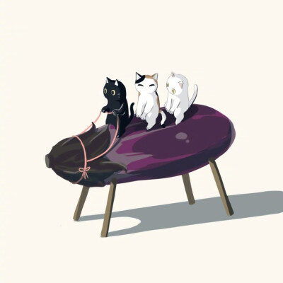 萌可爱的食物冒险猫系列插画 By_avogado6