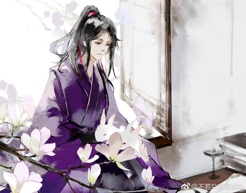 by@一点桃花殷
魔道祖师 忘羡 『遇色•雪青』
睹鬓雪青归，脸霞红驻。 ​