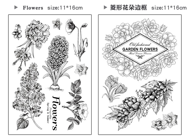 手帐透明印章透明硅胶印章复古石榴松鼠植物动物系列手账印章