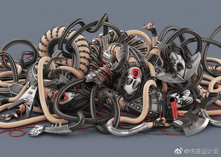 德国 3D 艺术家 Mark GmehlingBose 无线耳机广告插画设计。#求是爱设计# ​