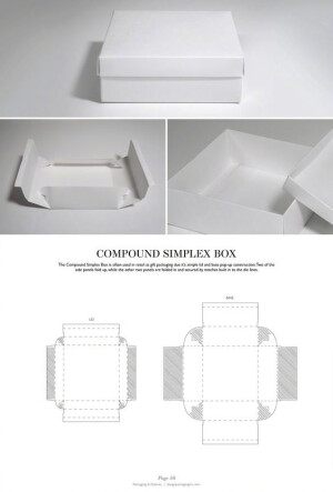一些盒型结构，包装中很重要的部分，附展开图。 ​