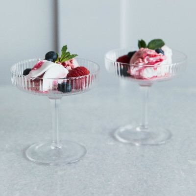 现货丹麦进口FERM LIVING ripple波纹酒杯鸡尾酒杯玻璃竖纹长饮杯