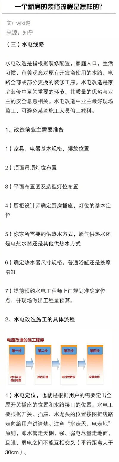 一个新房的装修流程是怎样的？