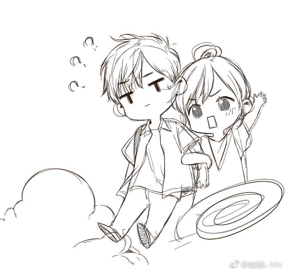 黑白动漫线稿（临摹）