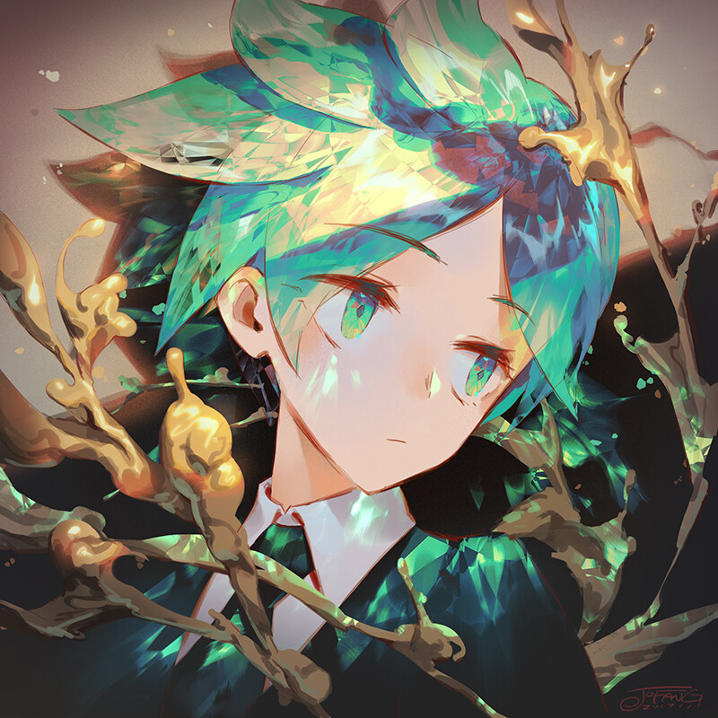 #宝石之国
#磷叶石（フォスフォフィライト/Phosphophyllite）
#女头 女生 头像 