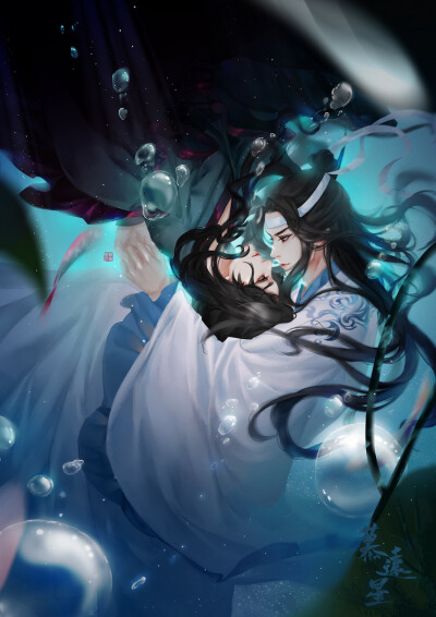 #蓝忘机#魏无羡# 绘师：远星Moring