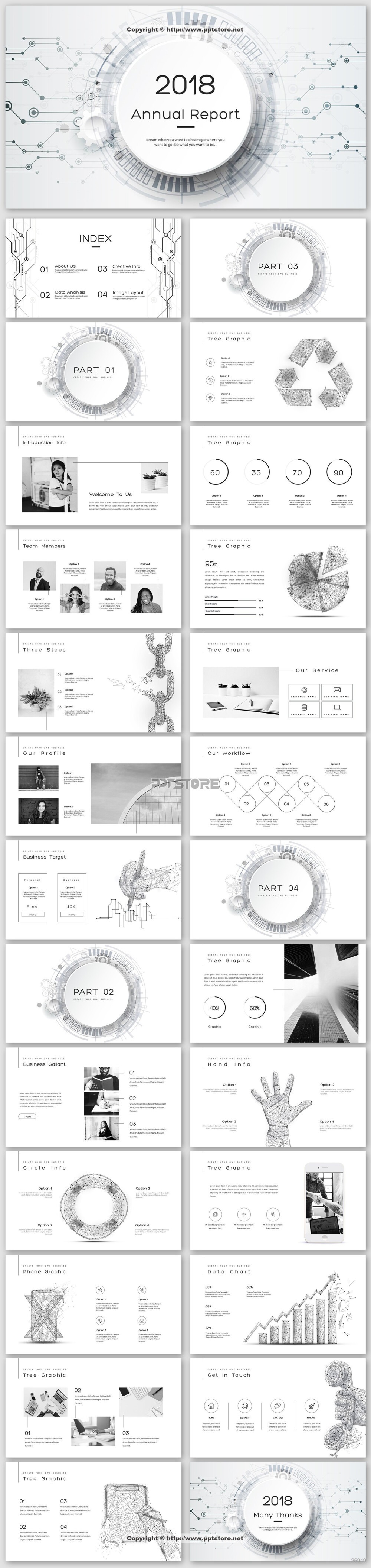 【创意点线】现代黑白商务高品质多用途模板PPT模板