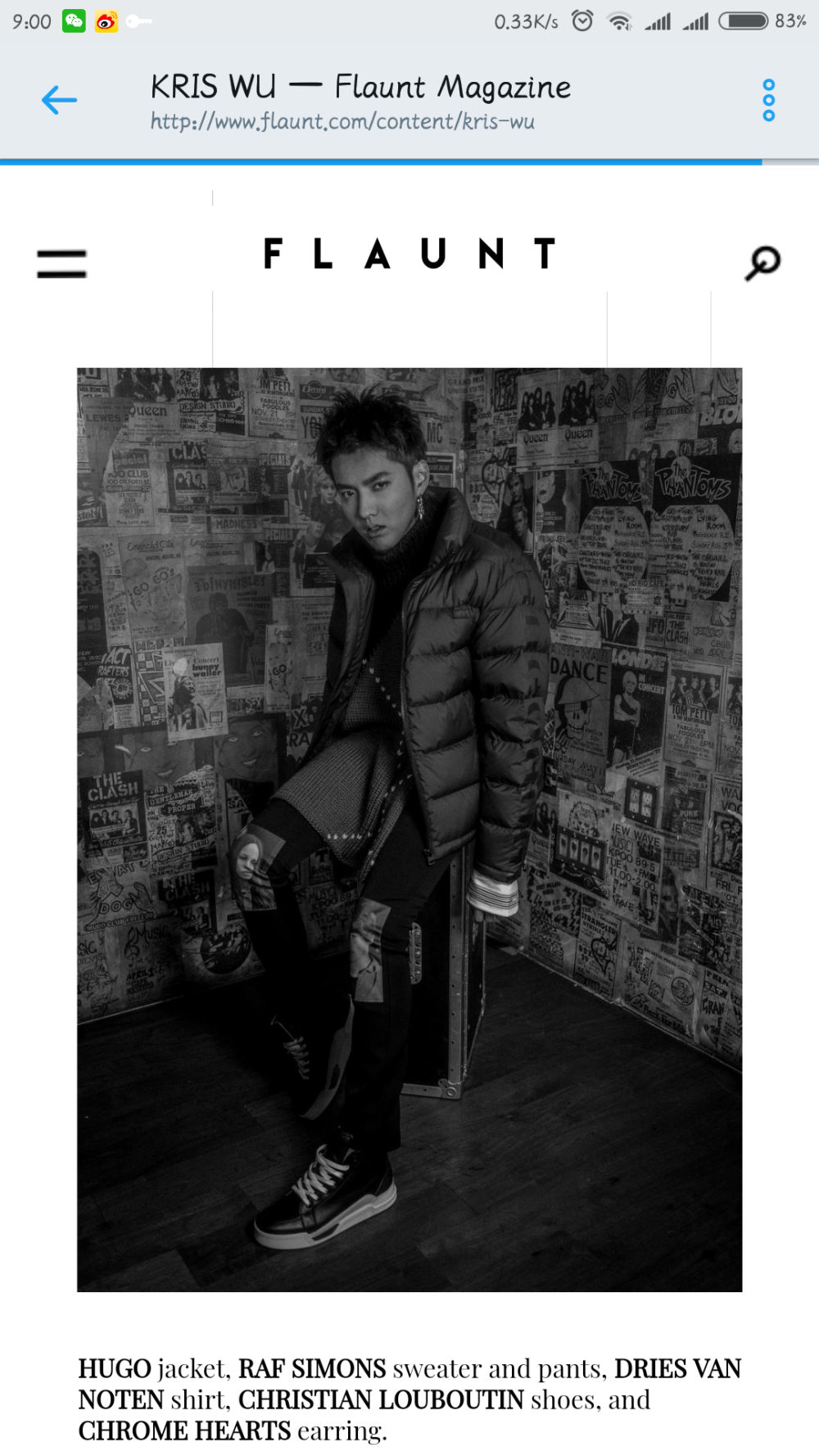 flaunt magazine for Kris Wu