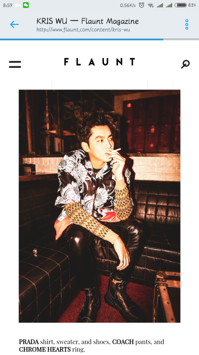 flaunt magazine for Kris Wu